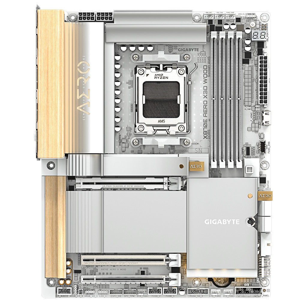 Gigabyte X870E AERO X3D WOOD AM5 ATX Motherboard(X870E AERO X3D WOOD) - 1