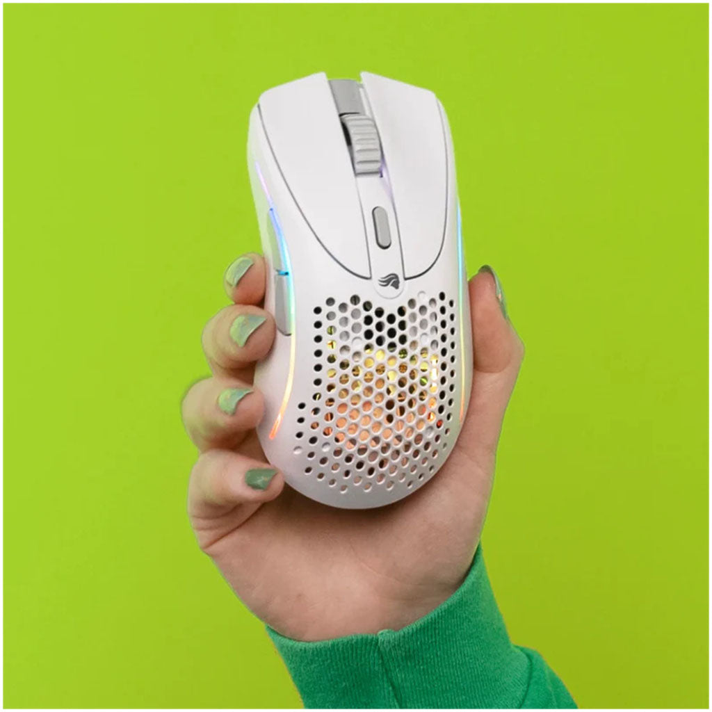 Glorious Model D 2 Wireless Ergonomic RGB BAMF 2.0 Optical Gaming Mouse - White(GLO-MS-DWV2-MW) - 6