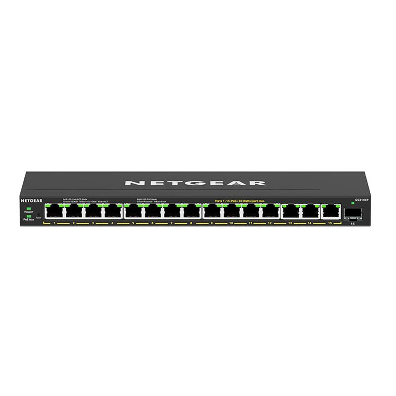 Netgear GS316EP 16-Port 180W PoE+ Gigabit Ethernet Plus Switch with 1 SFP Port(GS316EP-100AUS) - 2