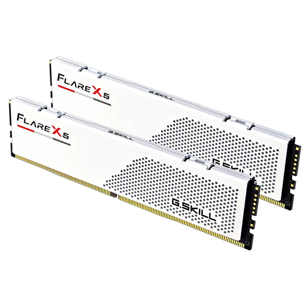 G.Skill Flare X5 64GB (2x 32GB) DDR5 6000MHz C36 Desktop Memory - White(F5-6000J3636F32GX2-FX5W) - 2
