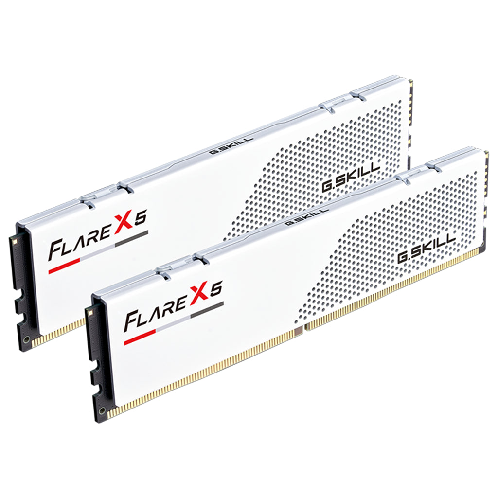 G.Skill Flare X5 64GB (2x 32GB) DDR5 6000MHz C36 Desktop Memory - White(F5-6000J3636F32GX2-FX5W) - 3
