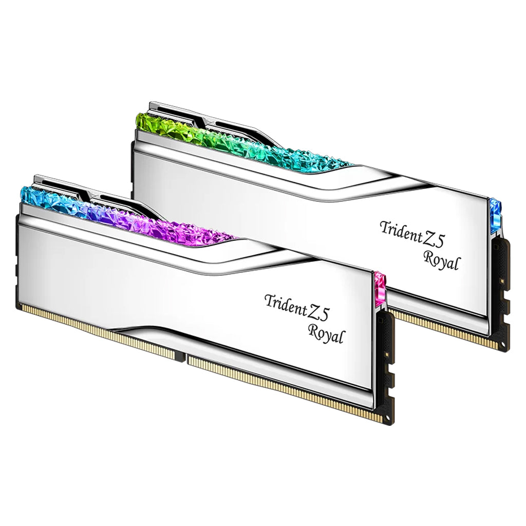 G.Skill Trident Z5 Royal RGB 32GB (2x 16GB) DDR5 7600MHz CL36 Desktop Memory - Silver(F5-7600J3646G16GX2-TR5S) - 3
