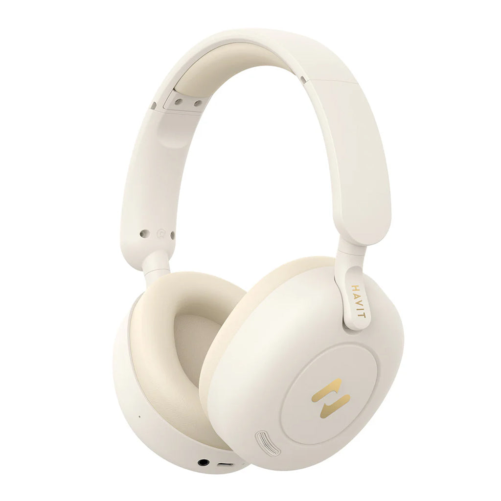Havit Hybrid Active Noise Cancellation Wireless Headphone - Beige(H655BT-PRO-BGE) - 1