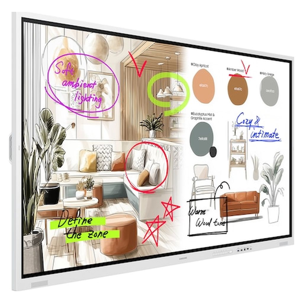 Samsung Flip WM75FX 75" 4K UHD 450nits Collaboration Touch Interactive Display