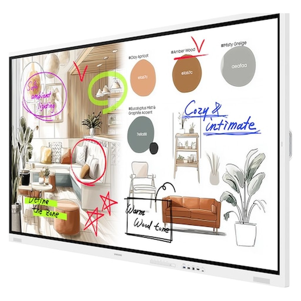 Samsung Flip WM75FX 75" 4K UHD 450nits Collaboration Touch Interactive Display