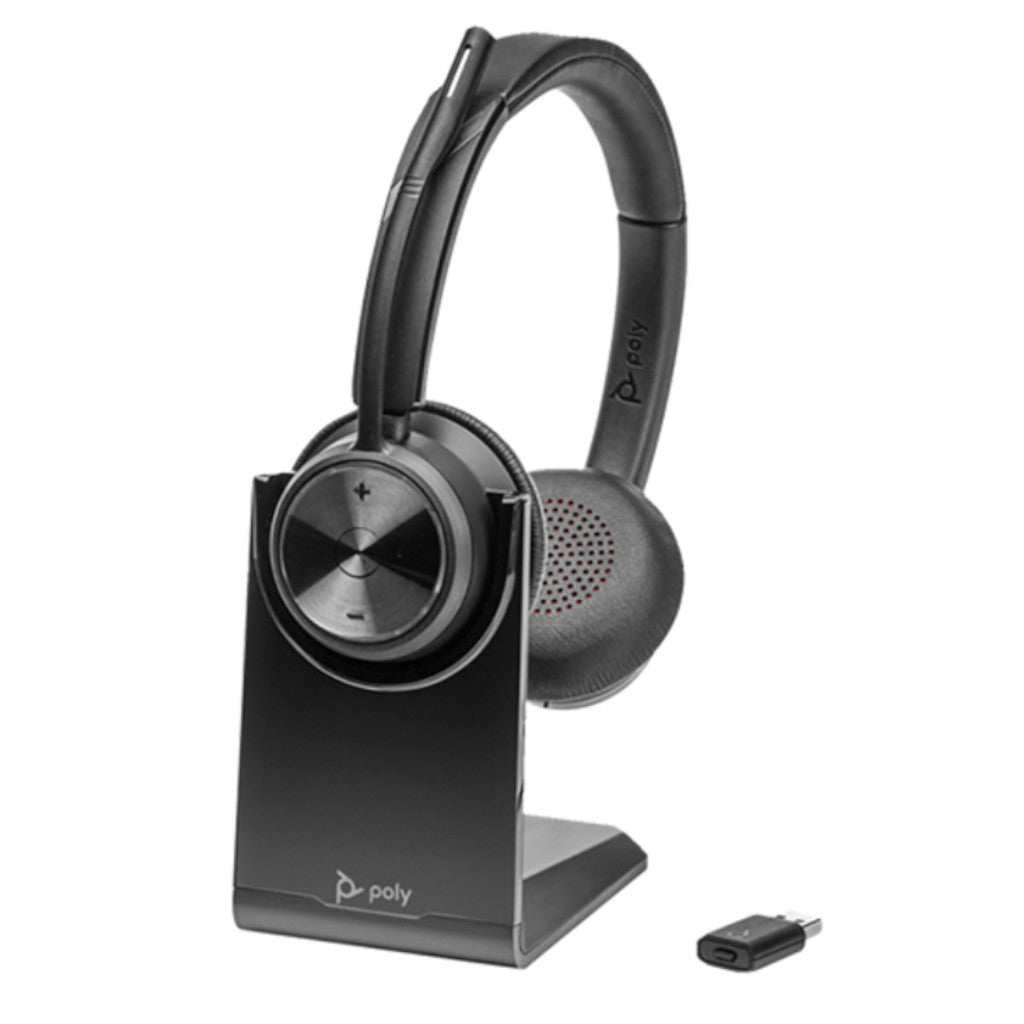 HP Poly Savi 7320 UC Office Wireless Stereo DECT Headset w/ D400 USB-A Dongle(8L545AA) - 1