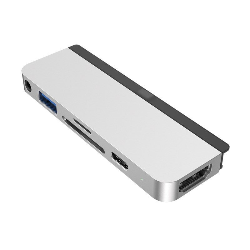 HyperDrive 6-in-1 USB-C Hub for iPad / Mac / PC with 60W Pass Through - Silver(HD319B-SILVER) - 1