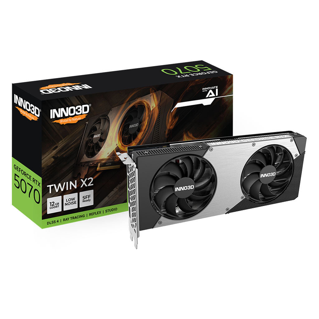 Inno3D GeForce RTX 5070 TWIN X2 12GB GDDR7 Video Card(N50702-12D7-195064N) - 1