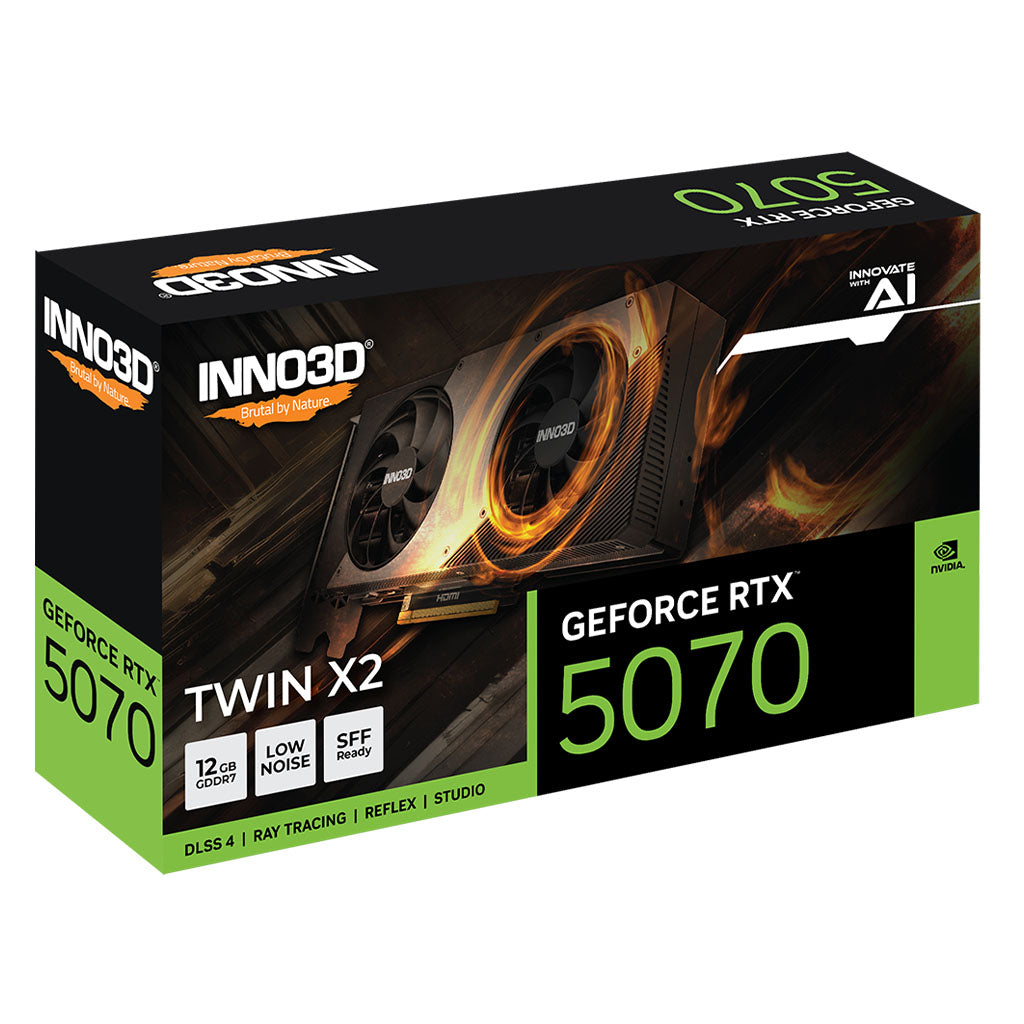 Inno3D GeForce RTX 5070 TWIN X2 12GB GDDR7 Video Card(N50702-12D7-195064N) - 3