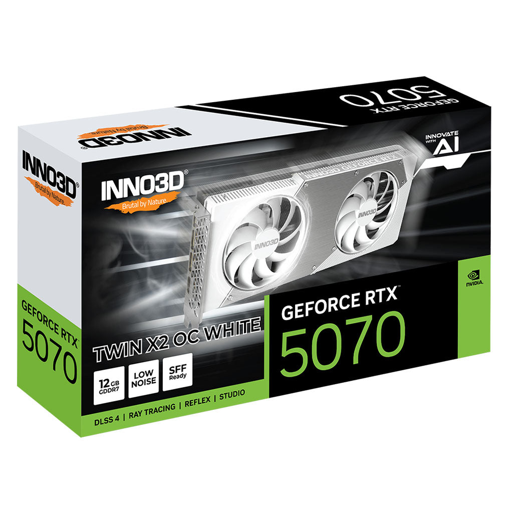 Inno3D GeForce RTX 5070 TWIN X2 OC 12GB GDDR7 Video Card - White(N50702-12D7X-195064W) - 3