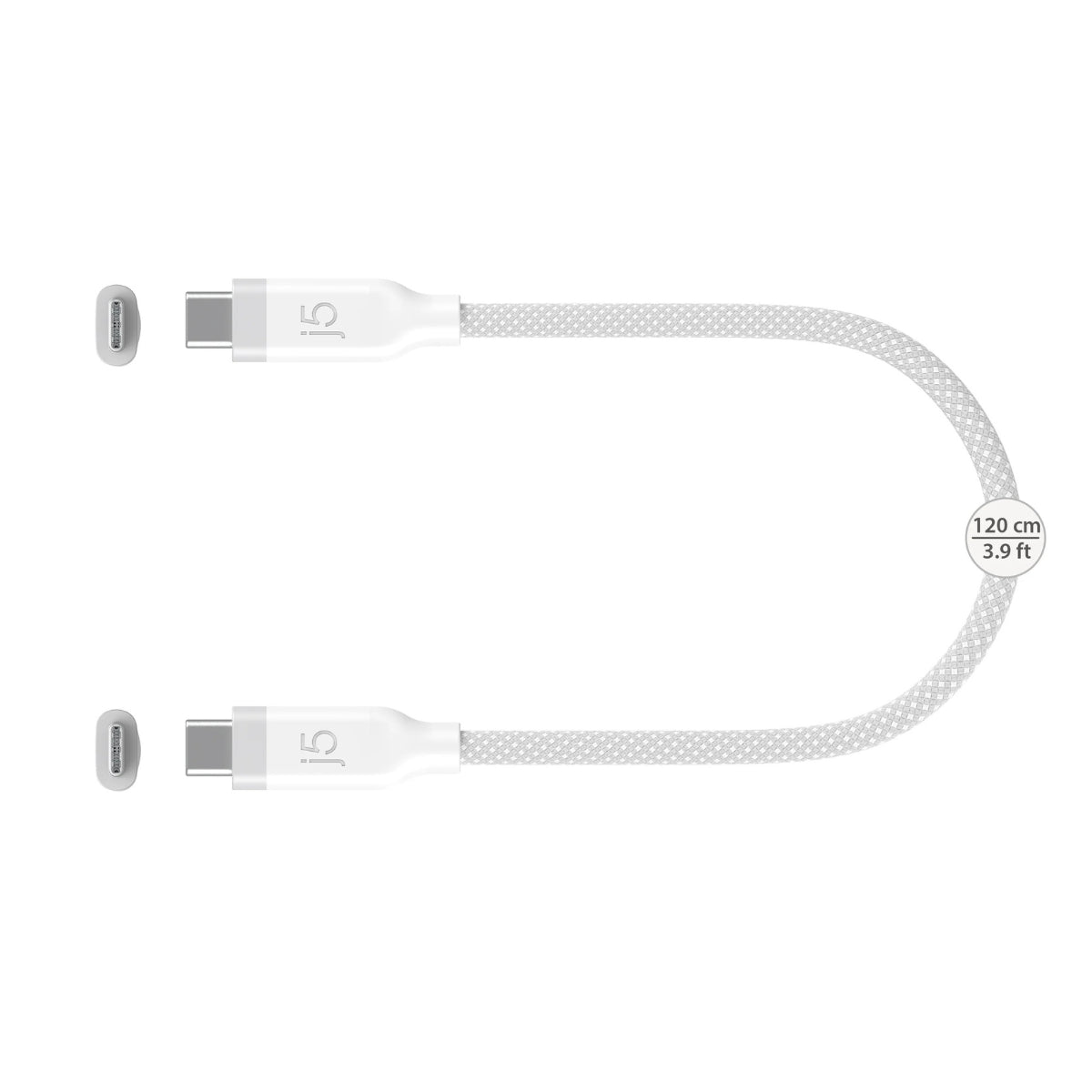 j5create 1.2m USB-C to USB-C Cable - White(JUCX19L12W) - 4