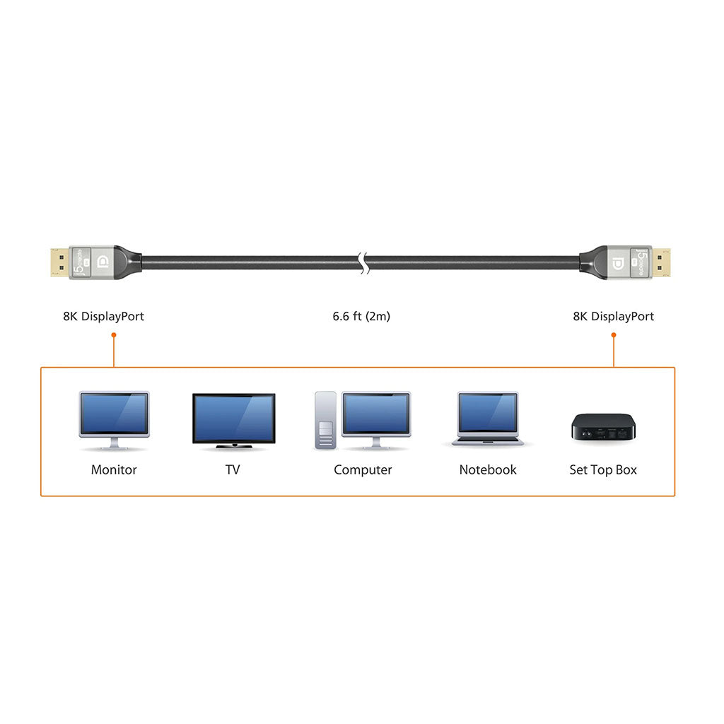 j5create 8K DisplayPort to DisplayPort Cable - 1.8M(JDC43) - 2