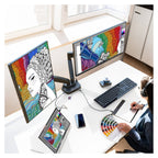 J5Create Ergonomic Dual Monitor Mount with Built-In Dock - Up to 32"(JTSA302) - 12