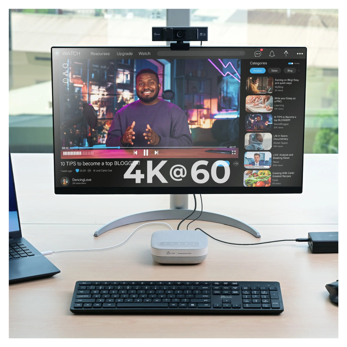 j5create JCDS335 USB-C 4K Speakerphone Dock(JCDS335) - 5