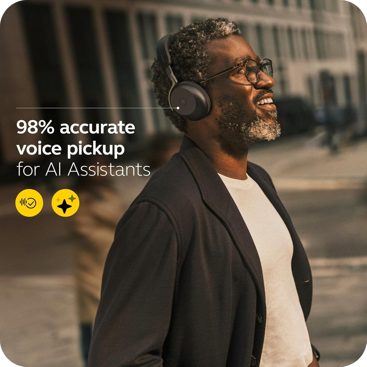 Jabra Evolve3 75 MS Active Noise Cancelling Bluetooth Headphones w/ Mic (USB-C Dongle)(37599-999-899) - 12