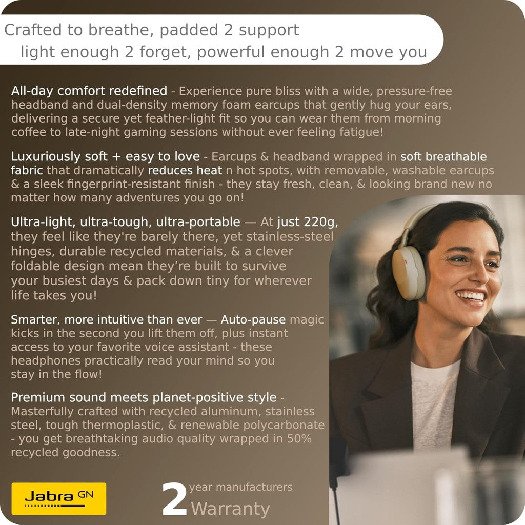 Jabra Evolve3 85 MS Active Noise Cancelling Bluetooth Headphones w/ Mic (USB-C Dongle) + Wireless Charging Pad(38599-999-889) - 19