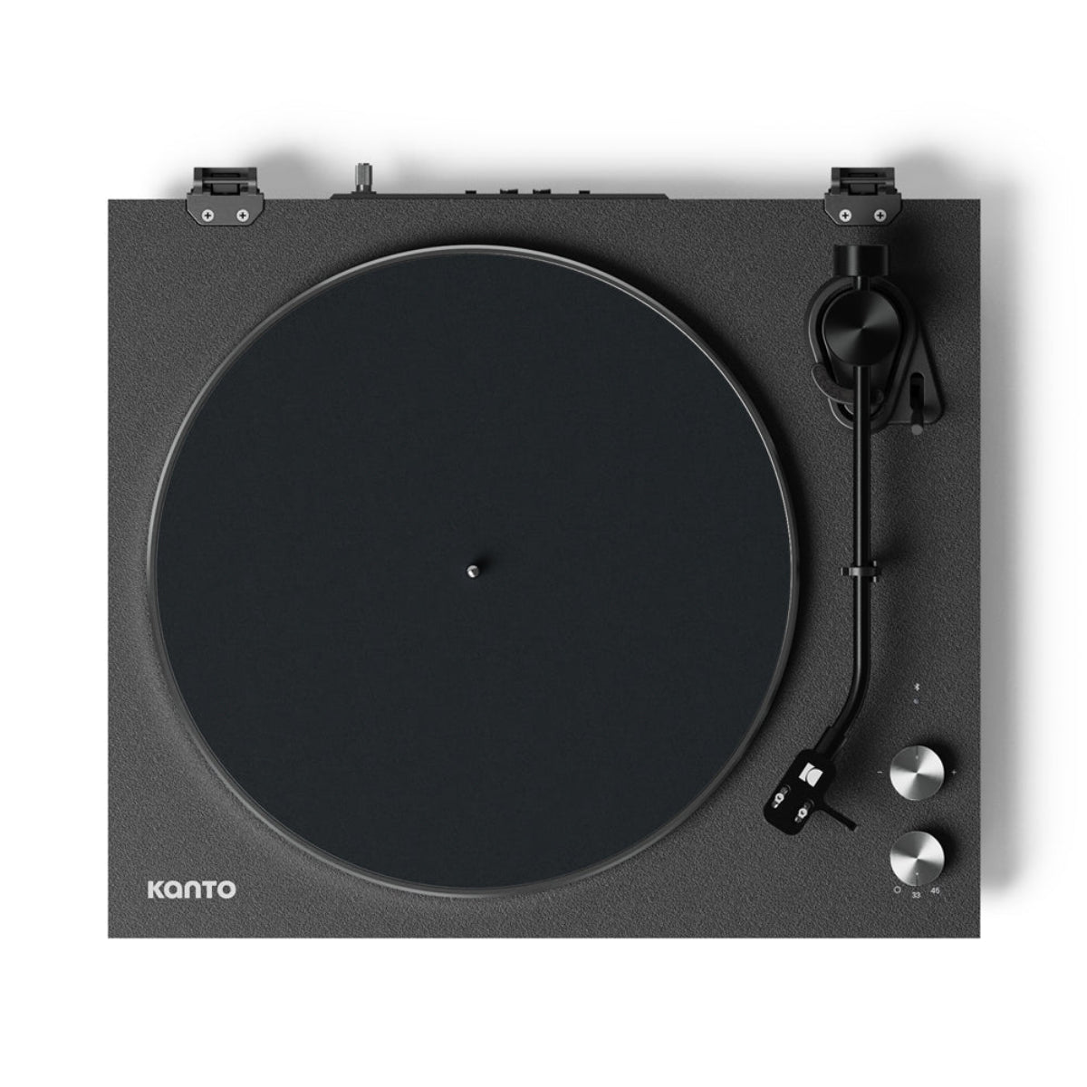 Kanto OBI3 Turntable - Matte Black w/Kanto ORA 100W Powered Speakers - Black Bundle(KO-OBI3VMB-B) - 3