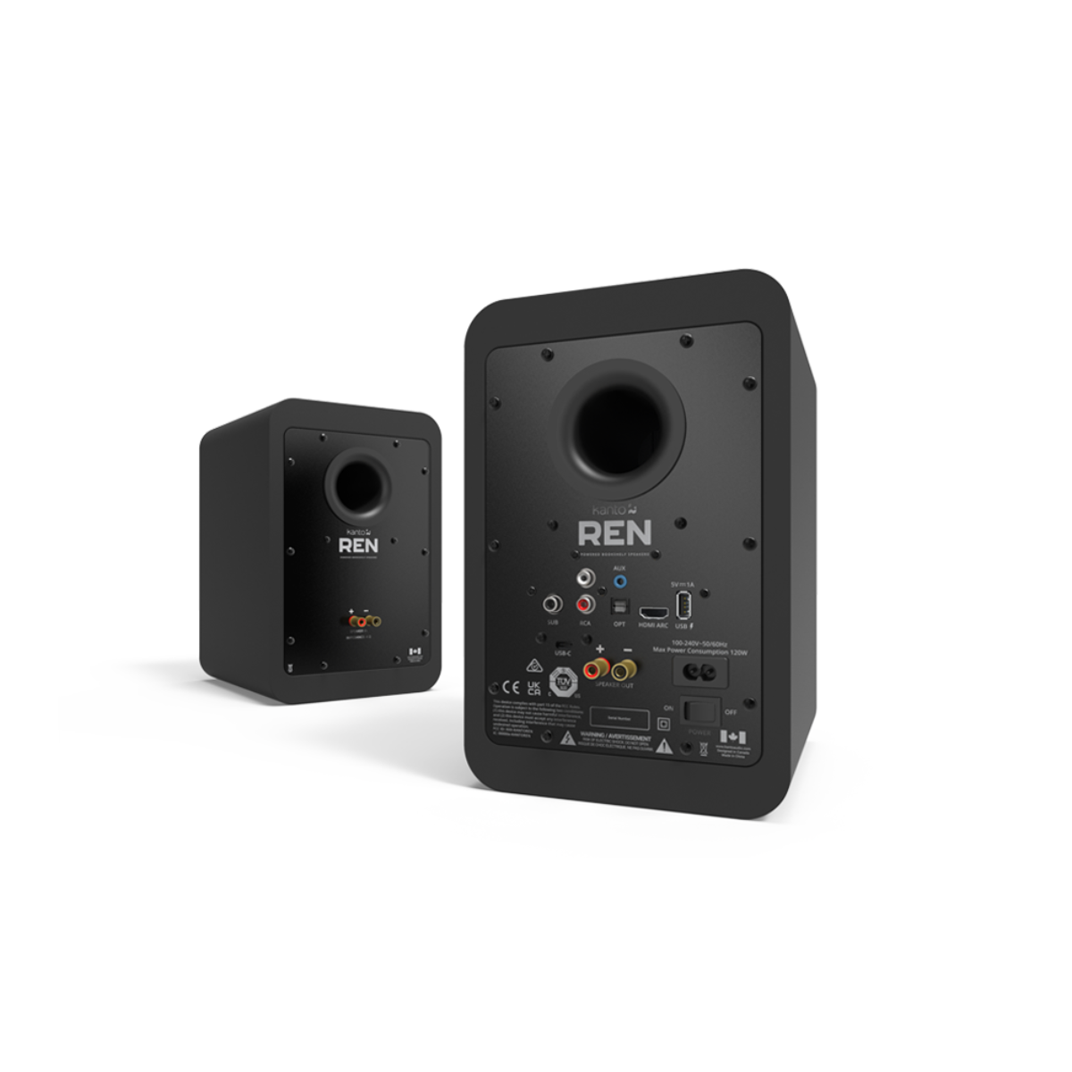 Kanto REN 200W Powered Bookshelf Speakers  - Matte Black(KO-RENMB-I) - 3