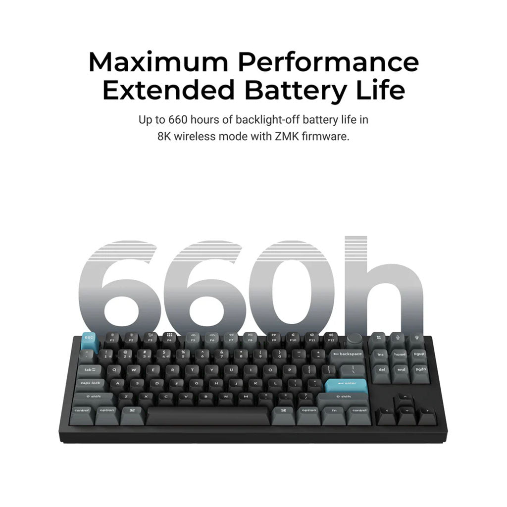 Keychron Q3 Ultra 8K Wireless Custom Mechanical Keyboard - White - Keychron Silk POM Red Switch(KBKCQ3UP1) - 3