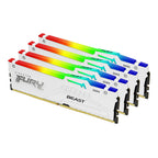 Kingston FURY Beast RGB 128GB (4x 32GB) DDR5 5600MHz Desktop Memory - White(KF556C40BWAK4-128) - 1