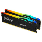 Kingston FURY Beast RGB 16GB (2x 8GB) DDR5 6000MHz CL36 AMD Desktop Memory - Black(KF560C36BBEAK2-16) - 1
