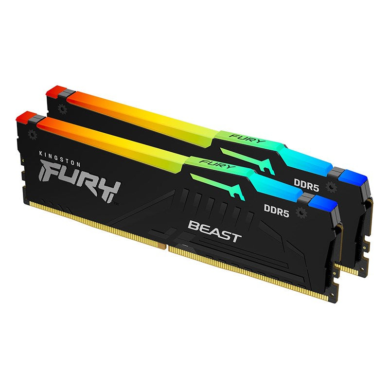 Kingston FURY Beast RGB 64GB (2x 32GB) DDR5 6000MHz Desktop Memory(KF560C40BBAK2-64) - 1