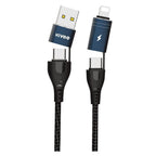 Kivee CT10 1m 4-in-1 Charging Cable - Black(ELEKIVCT10) - 1