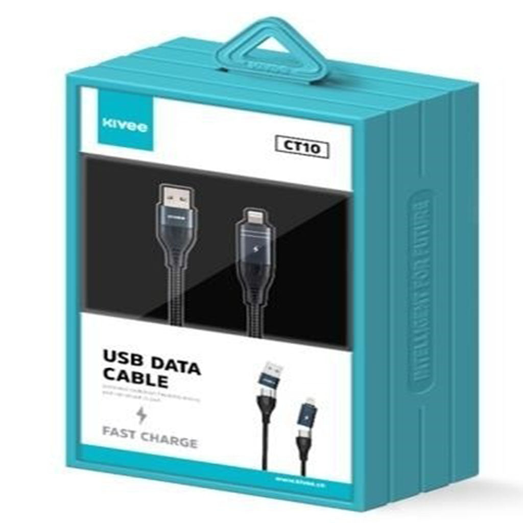 Kivee CT10 1m 4-in-1 Charging Cable - Black(ELEKIVCT10) - 5