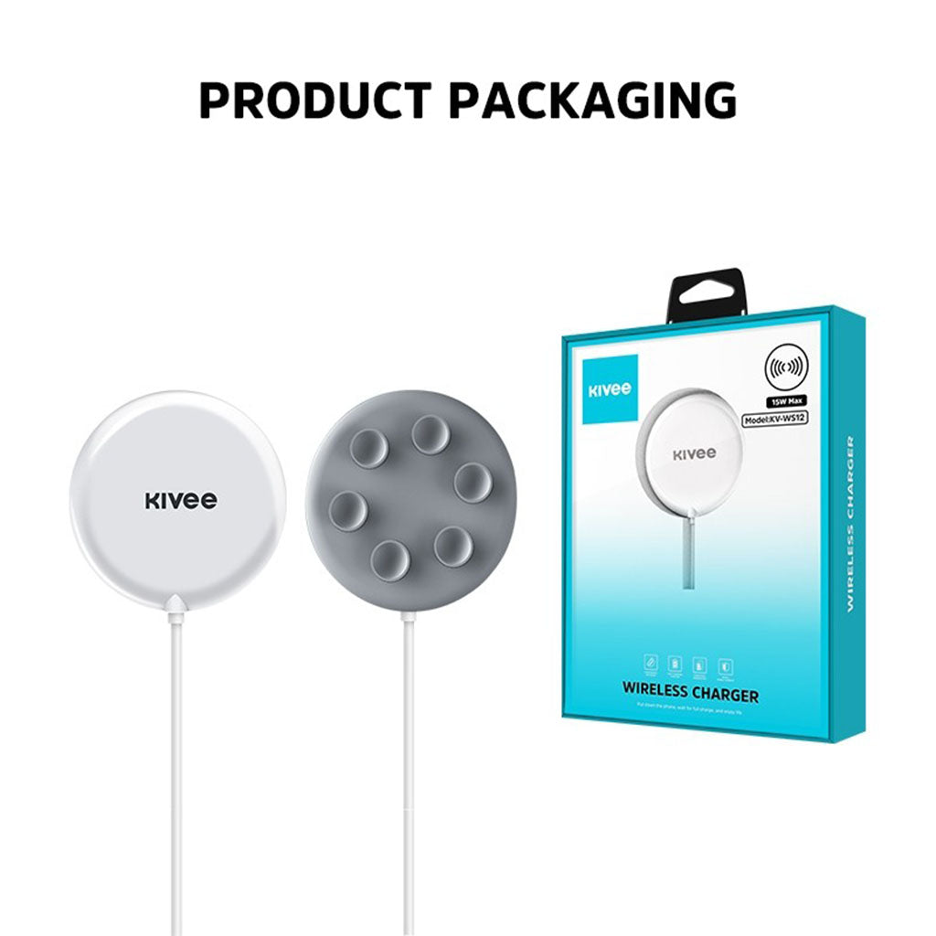 Kivee WS12 15W Suction Cup Wireless Charger - White(ELEKIVWS12) - 4