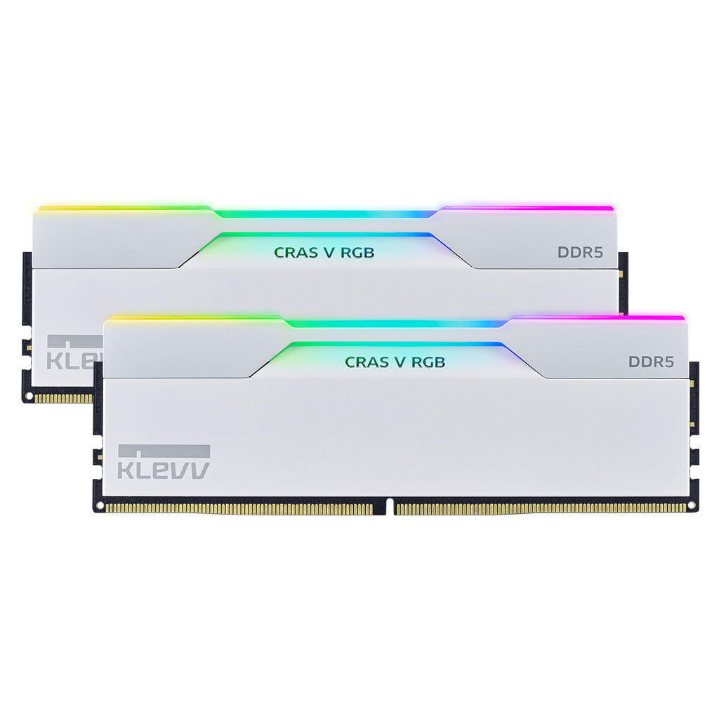 KLEVV CRAS V RGB 32GB (2x 16GB) DDR5 6000MHz CL30 Intel XMP & AMD EXPO Desktop Memory - White(KD5AGUA80-60A300J) - 1