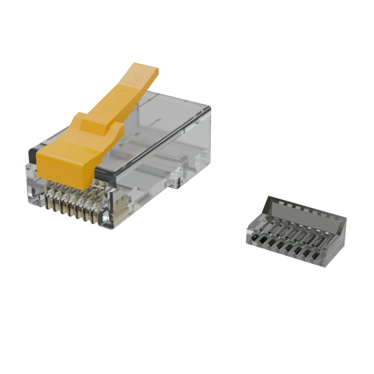 Kordz PRO CAT6 RJ45 2-Piece Crimp Connector - 100 Pack - Tinted(T2R54M-C62U-CL) - 1