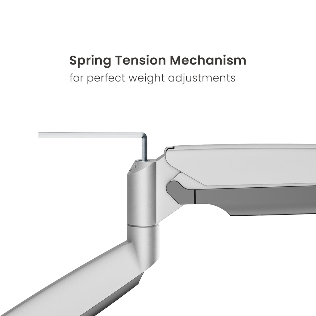 Brateck Dual Screen Heavy-Duty Mechanical Spring Monitor Arm Mount - 17"-35" (White)(LDT82-C024E-SLV) - 3