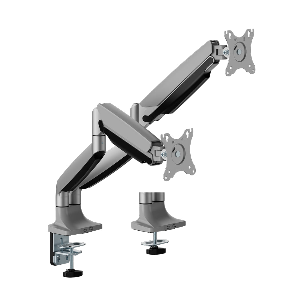 Brateck Dual Screen Heavy-Duty Mechanical Spring Monitor Arm Mount - 17"-35" (White)(LDT82-C024E-SLV) - 1