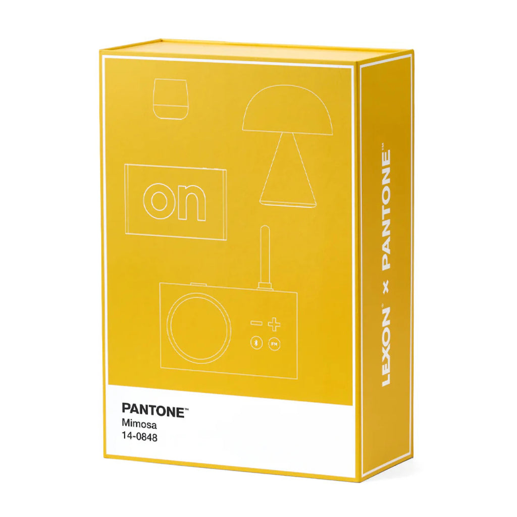 Lexon GIFT Set PANTONE - Includes Mino+ Mini Speaker, Flip Classic Clock, Mina M Lamp, Thykho 3  Speaker - Yellow(LD-LBPT01-Y) - 1