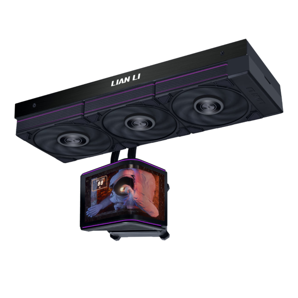 Lian Li Hydroshift II LCD Curved 360P28 360mm AIO Liquid CPU Cooler - Black(GHS2OLDC36PB) - 1
