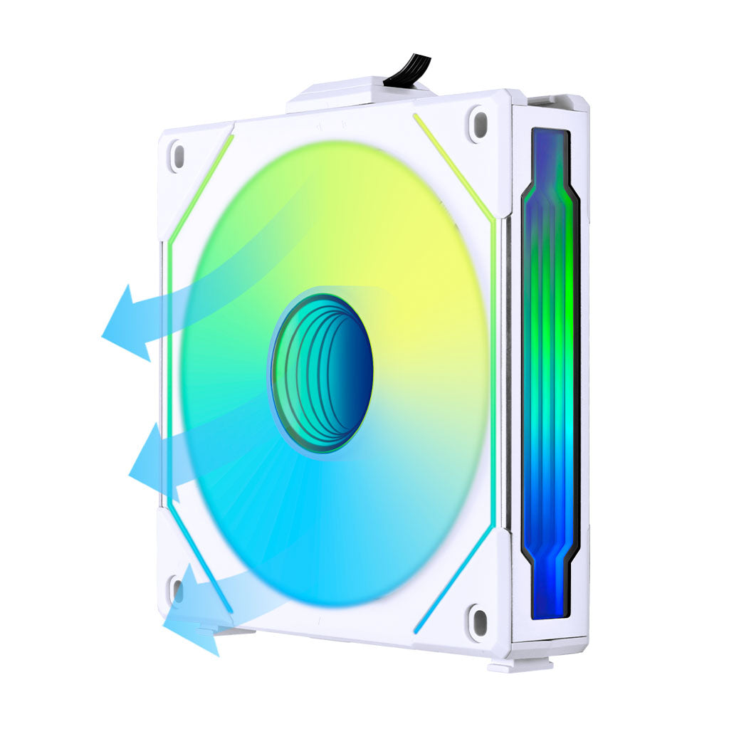 Lian Li UNI Fan SL-Infinity Wireless 120mm Reversed Blade White Fan - 3 Pack(12RSLIN1W3W) - 5