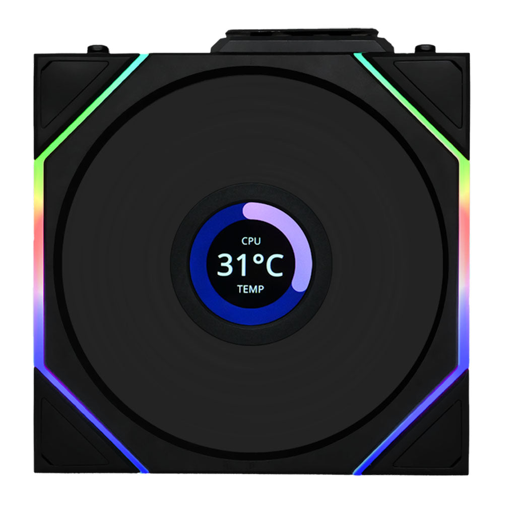 Lian Li UNI FAN TL120 LCD Wireless 120mm Black Fan(12TLLCD1W1B) - 1