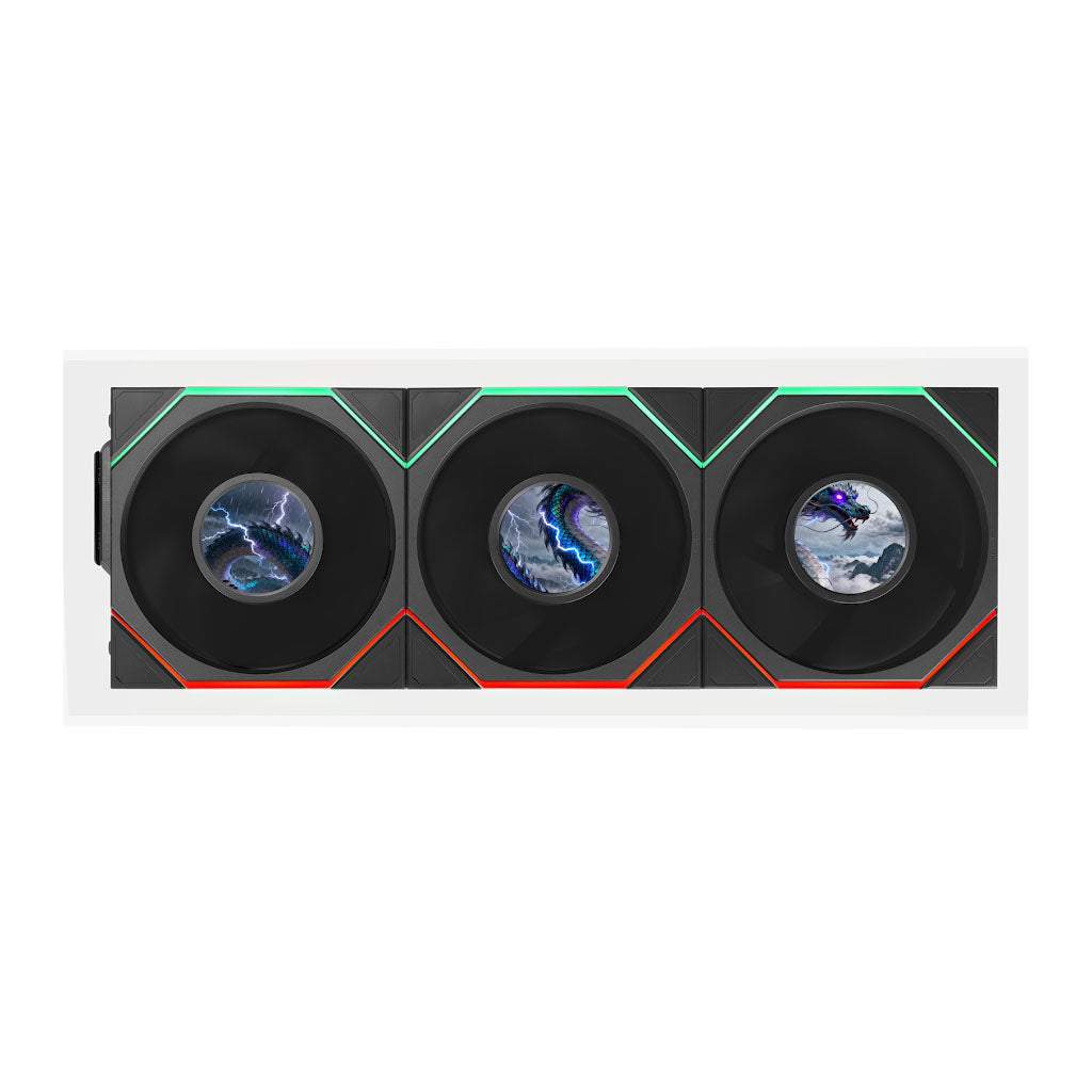 Lian Li UNI FAN TL LCD Flex Wireless 120mm ARGB Black Fan - 3 Pack(12TLLCD1F3B) - 1