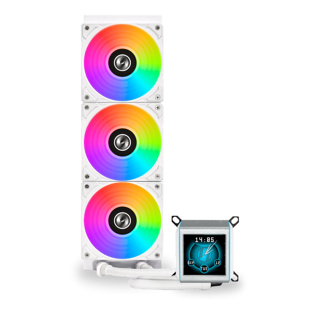 Lian-Li Galahad II LCD 360 ARGB AIO Liquid CPU Cooler - White(GA2ALCD36W) - 2