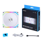 Lian-Li SLV2-1 UNI 140mm ARGB PWM Case Fan - White(14SLV2-1W) - 6