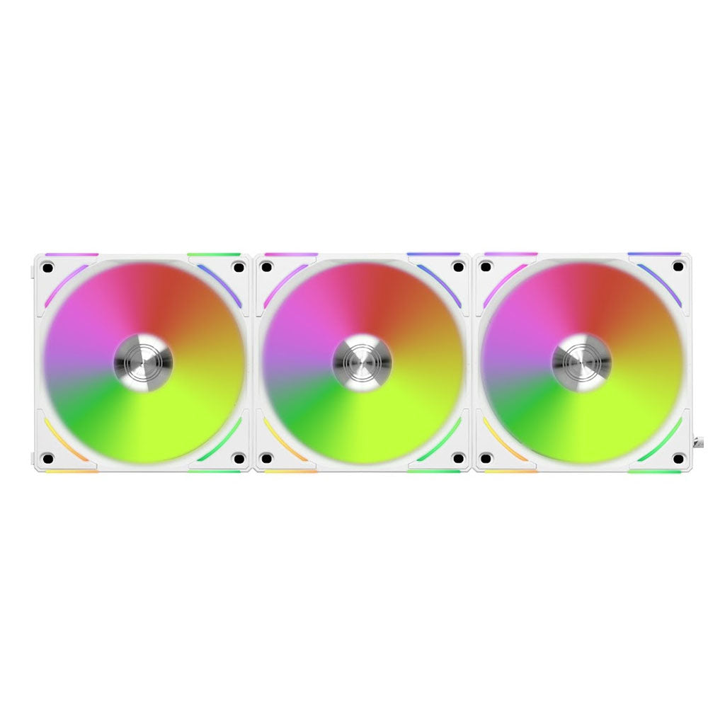 Lian-Li UNI FAN AL V2 120mm ARGB PWM Case Fan - 3 Pack with Controller - White(12ALV2-3W) - 7