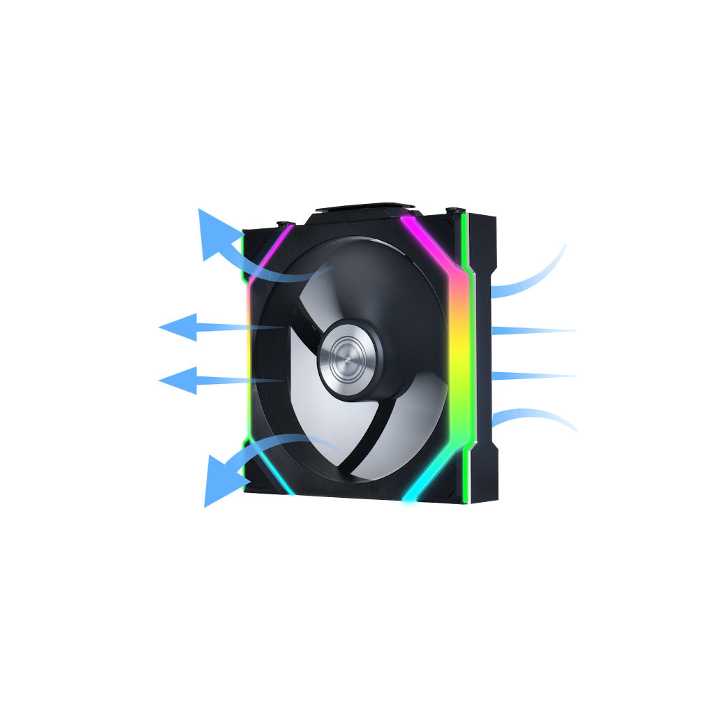 Lian-Li UNI FAN SL Wireless Reverse Blade 120mm ARGB PWM Case Fan - Black(12RSL1W1B) - 5
