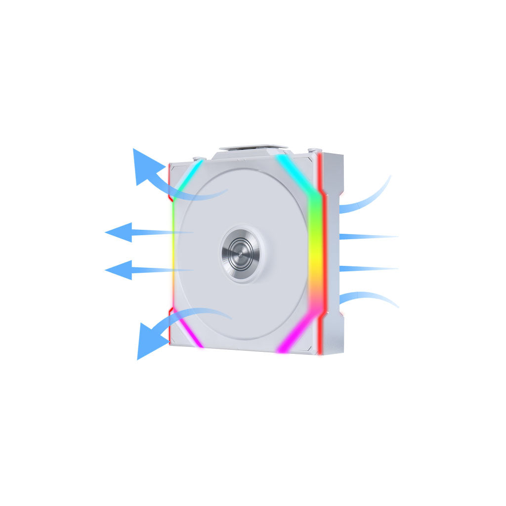 Lian-Li UNI FAN SL Wireless Reverse Blade 120mm ARGB PWM Case Fan - White(12RSL1W1W) - 3