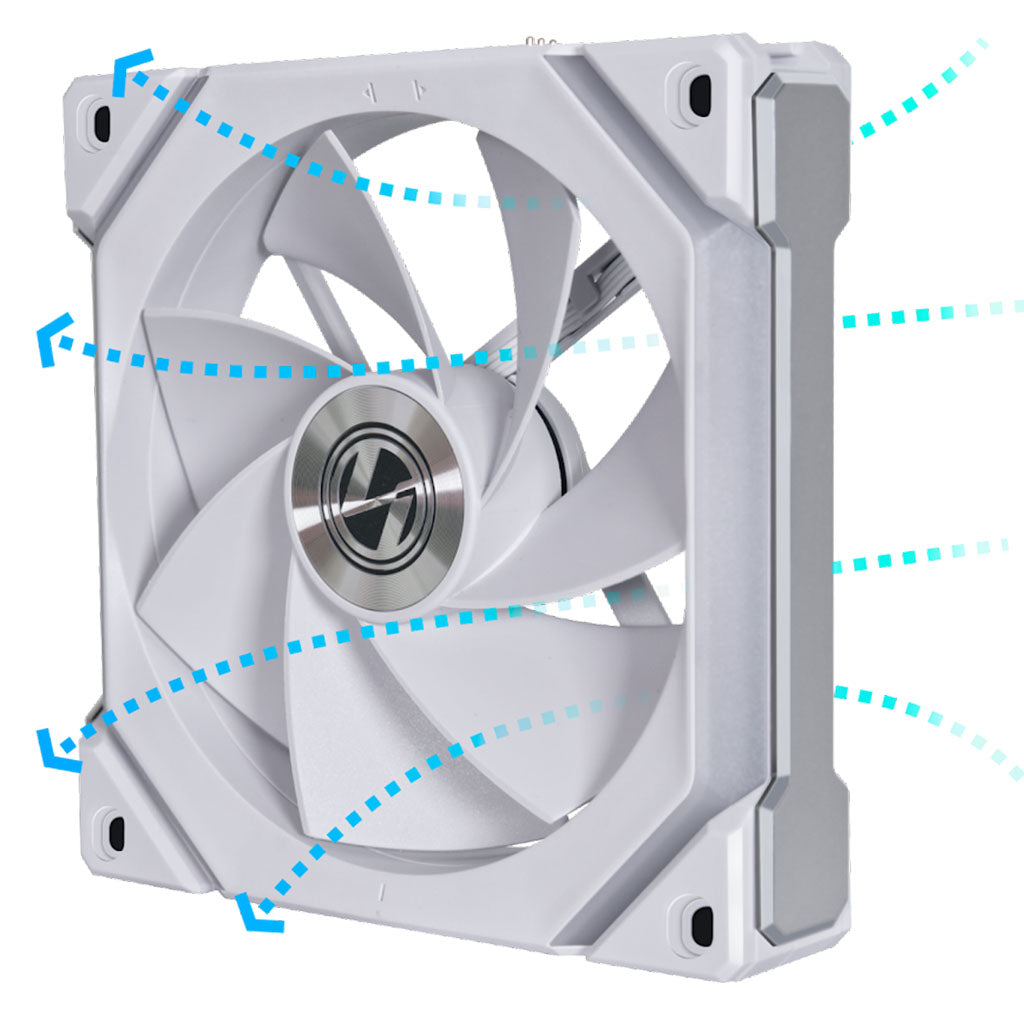 Lian-Li UNI FAN SLV2 120mm ARGB Reverse Blade PWM Case Fan - White(12RSLV2-1W) - 3