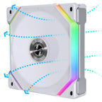 Lian-Li UNI FAN SLV2 120mm ARGB Reverse Blade PWM Case Fan - White(12RSLV2-1W) - 4