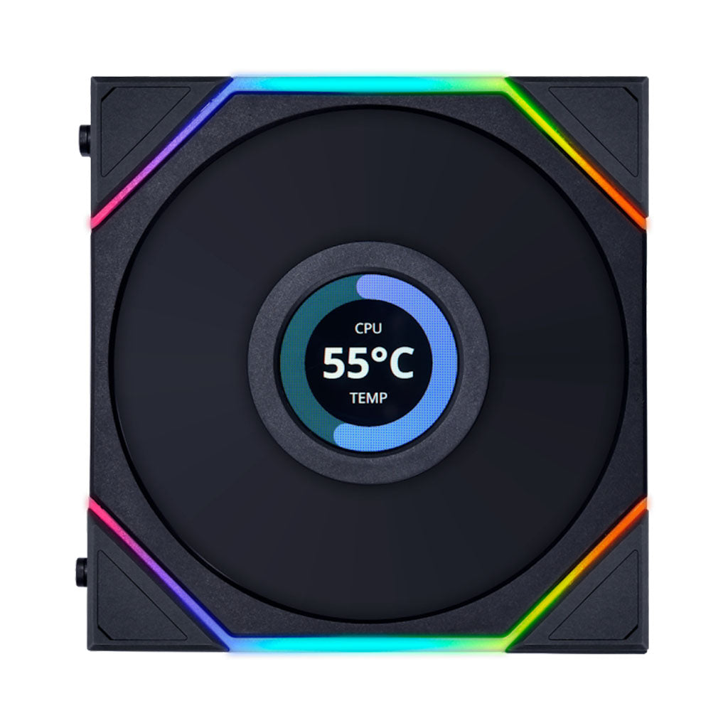 Lian-Li UNI FAN TL LCD Screen 120mm ARGB PWM Case Black Fan - 3 Pack w/ Controller(12TLLCD3B) - 2