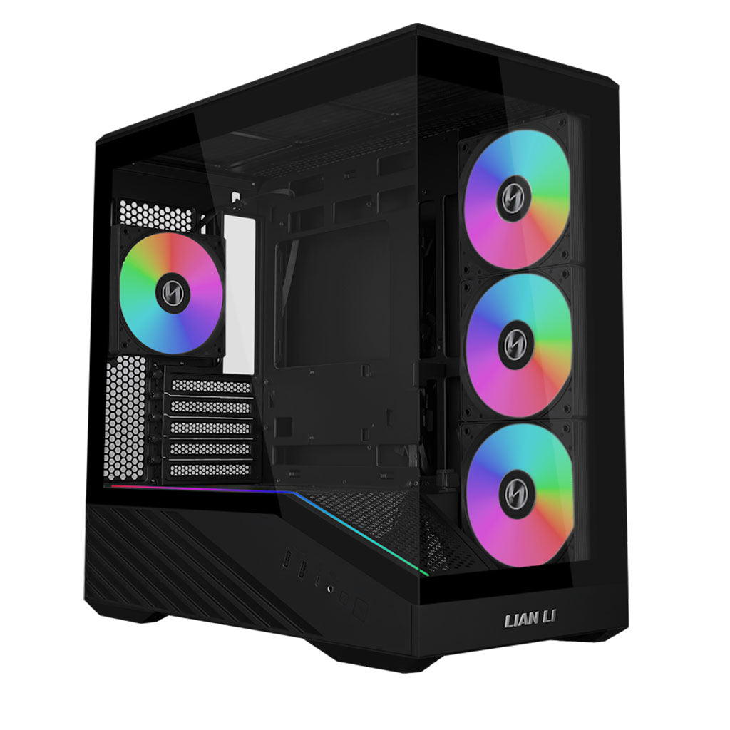Lian-Li V100RMIX Tempered Glass Micro-ATX Case - Black(PC-V100RMIX) - 1