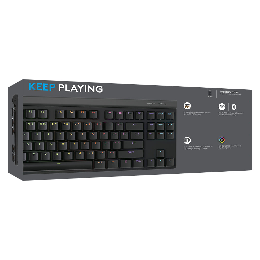 Open Box - Logitech G515 LIGHTSPEED TKL Mechanical Wireless Gaming Keyboard - Black(920-012580-OP) - 8