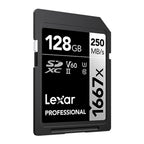 Lexar 128GB Professional 1667x SDXC UHS-II Silver Series Memory Card - 250MB/s(LSD128CB1667) - 2