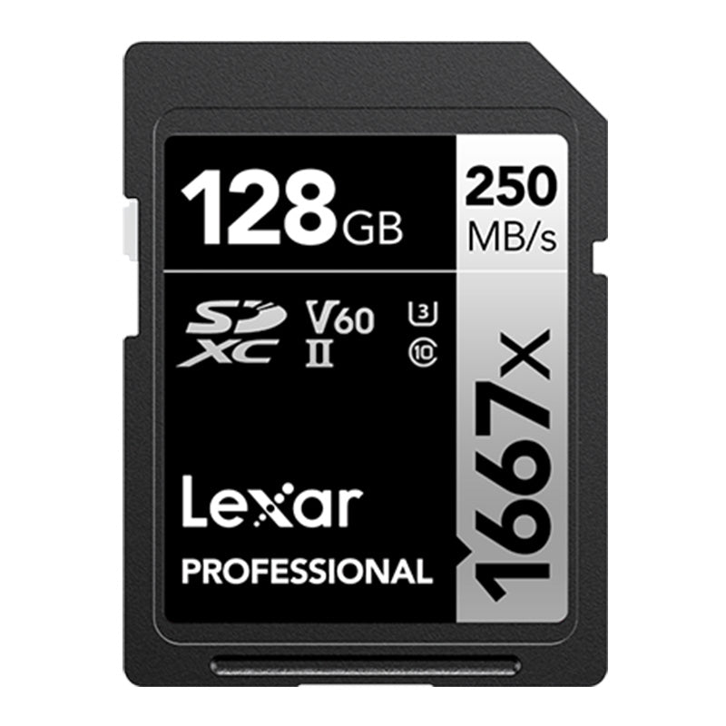 Lexar 128GB Professional 1667x SDXC UHS-II Silver Series Memory Card - 250MB/s(LSD128CB1667) - 1